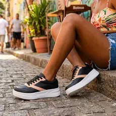 Tênis Feminino Casual Cores Leve Macio Confortável Estilo Dia a Dia Solado Alto Plataforma Qualidade