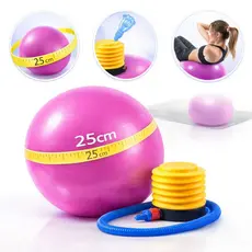 BOLA YOGA PILATES OVERBALL 25CM PVC COM INFLADOR FUNCIONAL - ROSA