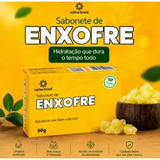 Sabonete De Enxofre 90 Gr - Nativa Brasil Controle da Oleosidade Antisséptico e Limpeza Profunda
