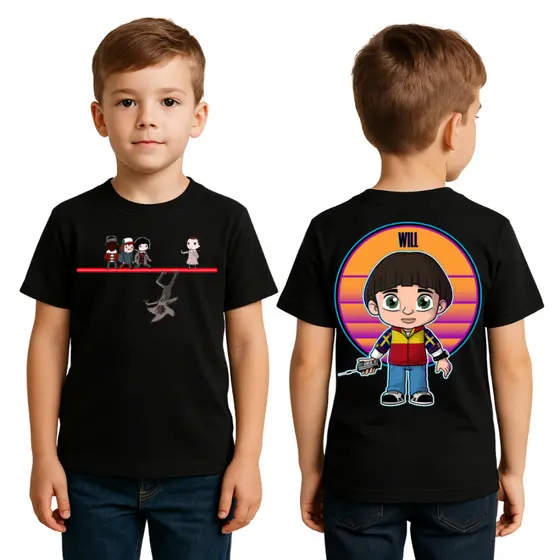 Camiseta Infantil Juvenil Stranger Things Will– Camisa Personagens 100% Algodão Lançamento