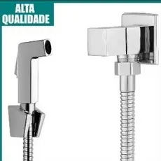 Ducha Higiênica Quadrada Luxo Banheiro 1/4 De Volta Gatilho Abs Luxo