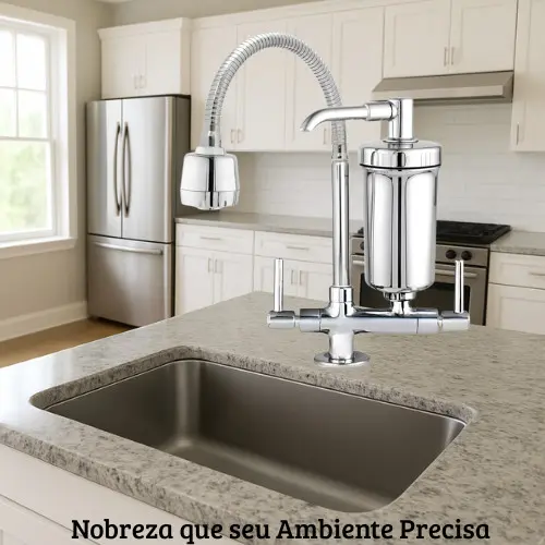 Torneira com Filtro BANCADA Mesa Cozinha Gourmet Flexível Abs 1/4 Volta Luxo