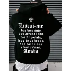 Blusa de Frio Masculino Moletom Racionais Mcs Oração Rap Mano Brown Casaco com Capuz
