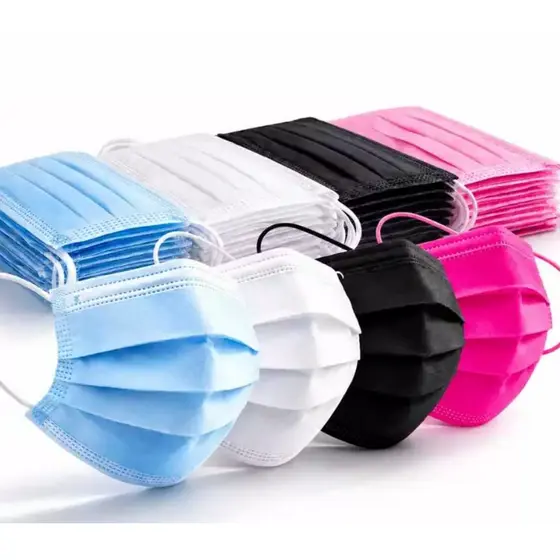 Caixa de 50 Máscaras Descartáveis Tripla Camada para Proteção Facial
