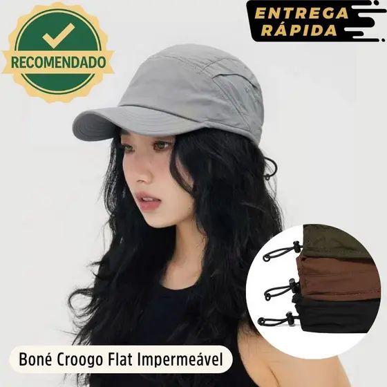 Boné Croogo Aba Curta Snapback 5 Painéis Street K-pop Unissex Ajustável Moda Asiática Envio Imediato