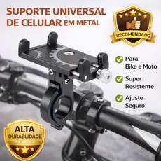 Suporte Celular Motocicleta Bike Alumínio Ajustável Resistente GPS Guidão Resistente Universal Moto