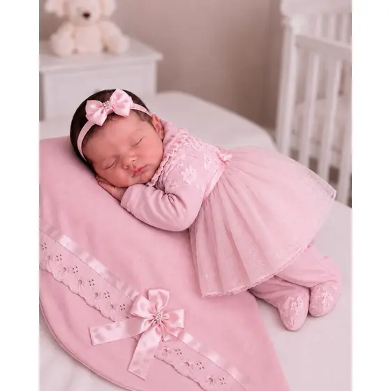 Saída de maternidade rosa Olivia