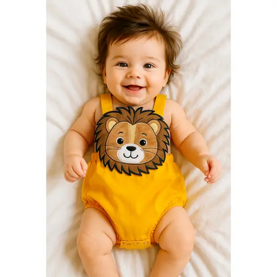 Jardineira para bebê Lion 0 a 3 meses
