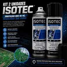 2 Latas Verniz Incolor Isotec Implastec 300ML / 170G - Isolante Elétrico e Proteção de Placas