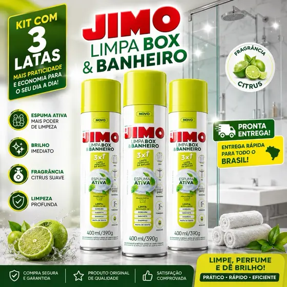 Jimo Limpa Box banheiro torneiras e azuleijos perfuma Limpeza Profunda 400ml/390g