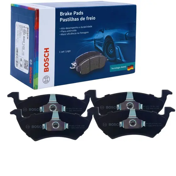 JOGO PASTILHA DE FREIO A DISCO DIANTEIRO BOSCH ORIGINAL VW GOL G6 G7 VOYAGE SAVEIRO