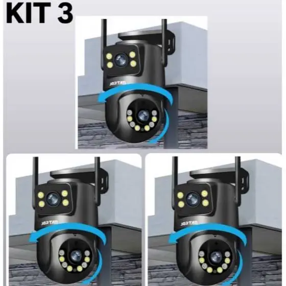 Kit Câmera De Segurança a Prova de água Lente Dupla APP ICSEE IP66 Camera IP WiFi 360