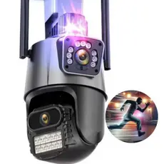 Camera Segurança Externa Lente Dupla 4k 6mp Sirene Policial, com sirene policia