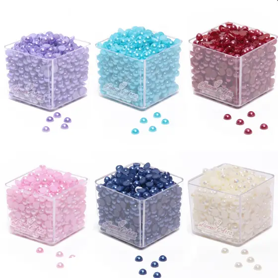 Meia Perola Abs 4mm ABS Artesanato Decoração Sem Furo Para Colagem