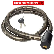 Cadeado Grosso Anti Furto Articulado 18x100cm Bicicleta Bike Moto GTA Reforçado