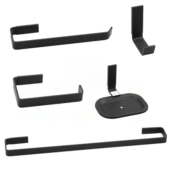 kit acessorios banheiro completo 5 peças papeleira cabideiro saboneteira porta toalha