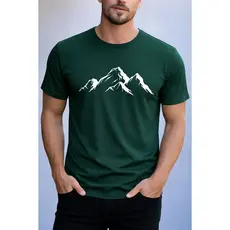 Camiseta Streetwear Montanha Minimalista Algodão Premium