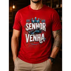 Camiseta Cristã Masculina Até Que o Senhor Venha 1 Coríntios 4:5 100% Algodão Unissex Gospel