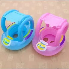 Boia Bebê Inflável Com Assento E Cobertura Baby Boat Piscina
