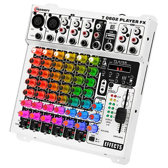Mesa De Som Taramps 6 Canais Bluetooth Player Fx Multicolor