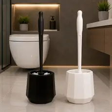 Escova Sanitária com Suporte – Escova para Vaso + Cabo Ergonômico e Cerdas Resistente