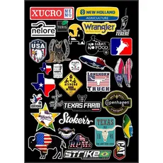 Cartela de Adesivo Country Tuning para Moto Capacete Garrafa De Tereré