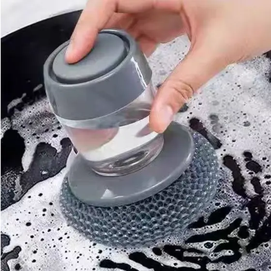 Escova de Louça com Dispenser Recipiente para Detergente