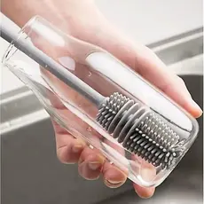Escova De Silicone Para Lavar Garrafa Mamadeira Copo Taça Ou Banheiro 33cm Em Casa Cozinha Limpeza Multiuso