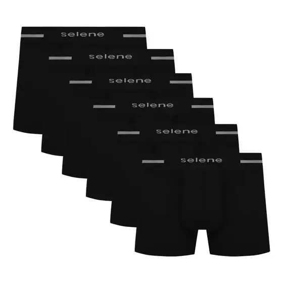 Kit 6 Cuecas Boxer Poliamida Selene Sem Costura Original