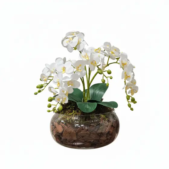 Arranjo Flores Orquidea Artificial Decorativa Centro de Mesa