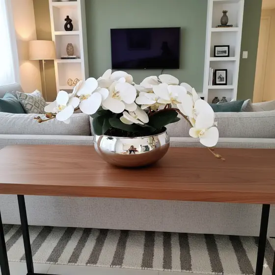 Arranjo Orquídea Artificial 3d Vaso De Vidro 4 Hastes