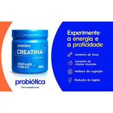 Creatina Pura Probiótica Pote 300g Probiotica