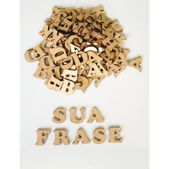 Kit 50 a 360 Letras á sua Escolha  2,5cm Cortado a Laser em MDF de 3mm crú