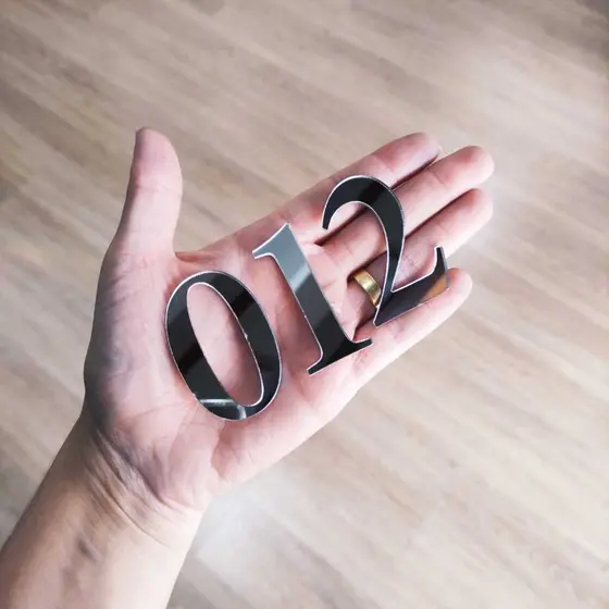 10 Números em Acrílico Espelhado Kit 10 unidades - Numero Decorativo - Numero Auto Adesivo