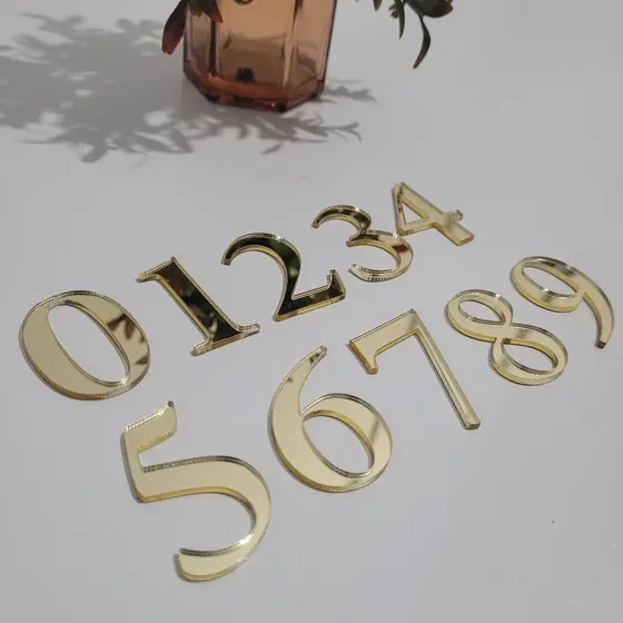 Numeros em Acrilico Espelhado Kit 4 Unidades - Numero Decorativo - Número Porta Apartamento