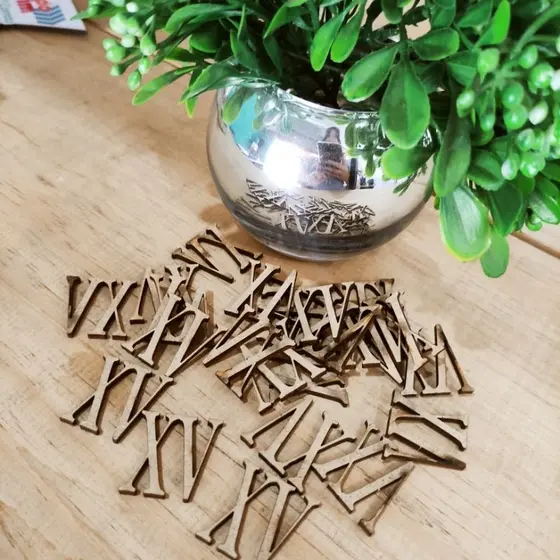 Kit Números- xv- 15 em Romanos  2,5cm e 5cm de Altura Cortado a Laser em MDF de 3mm crú
