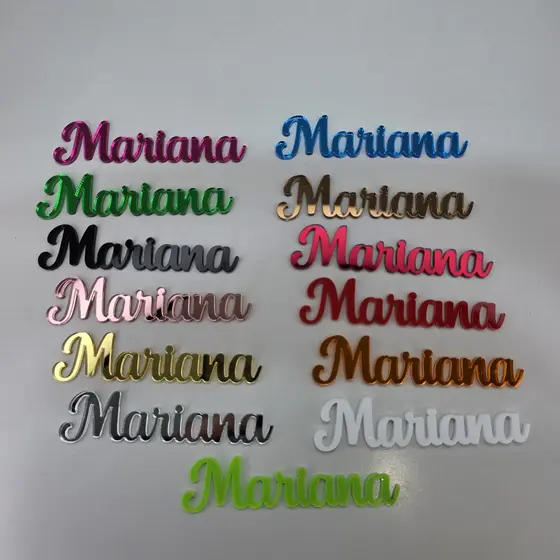 Aplique Nome 10cm Acrílico Espelhado - Apliques - Nome Personalizado
