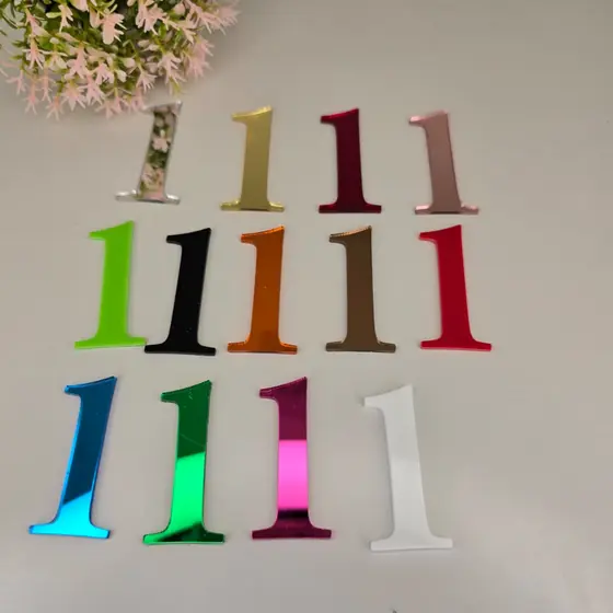 Numeros em Acrilico Espelhado Kit 20 unidades - Numero Decorativo - Numero Auto Adesivo