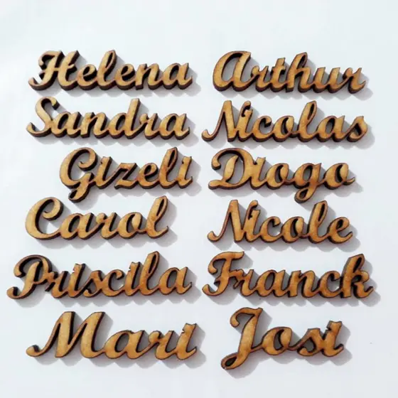 Nome Personalizado 10cm Comprimento Kit 25 a 100 Peças MDF 3mm
