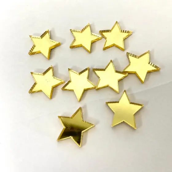 Mini aplique Estrela acrílico espelhado-Decorativo-Brilhante-Personalizados e Festas-Tamanho 1,5cm