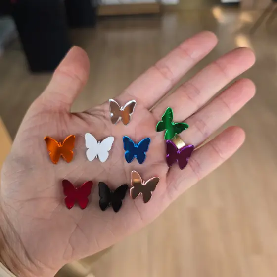 Mini aplique Borboleta acrílico espelhado-Decorativo-Brilhante-Personalizados e Festas-Tamanho 1,5cm