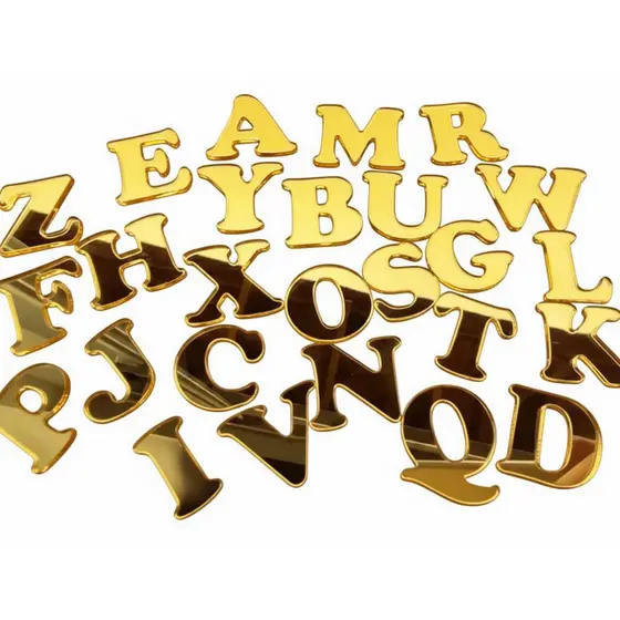 Letras em Acrílico Espelhado - Acrilico Dourado espelhado - Letras a escolher
