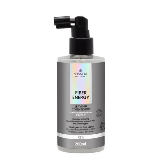 Leave-in Anti Frizz Antiumidade Proteção Térmica Brilho Intenso Cabelo Alinhado pHAMDÁ 200ml