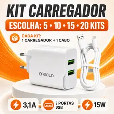 5 10 15 ou 20 Kits Carregadores Turbo Iphone Lightning Reforçado Flexível 1 metros