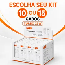 Kit  10 ou 15 Cabos Iphone Turbo Lightining Resistente 1 Metro