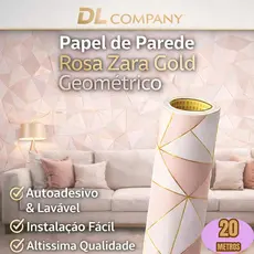 Papel Adesivo Parede 5m 10m 15m ou 20 metros Rose Gold Impermeável Lavável Fácil de Aplicar Antimofo