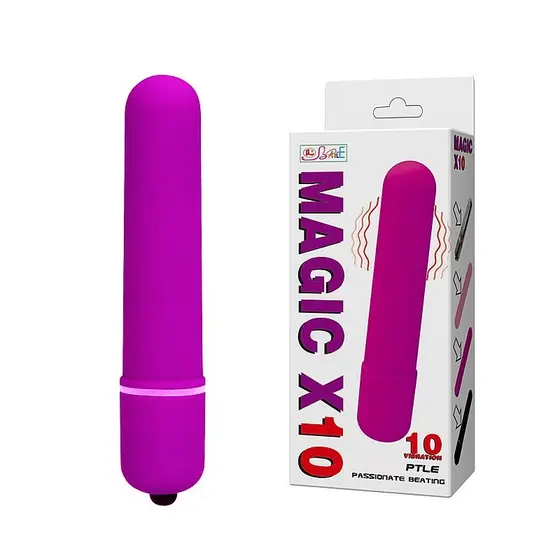 Cápsula Vibratória em Silicone com 10 Modos de Vibração - Lybaile Magic X10 | 9,2 x 1,8 cm