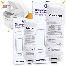 Kit 2 Refil Purificador de Agua Eletronico Colormaq Original Tripla Filtração Redução de Cloro