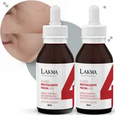 Kit 2 Fluido Revitalizante Facial Passo 4 Vitamina C 35% Clareador 50ml Lakma Antioxidante