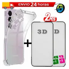 Kit Samsung 3 em 1: Capa Anti-Impacto Transparente + 2 Películas de Vidro 3D - Linha A M S 2026